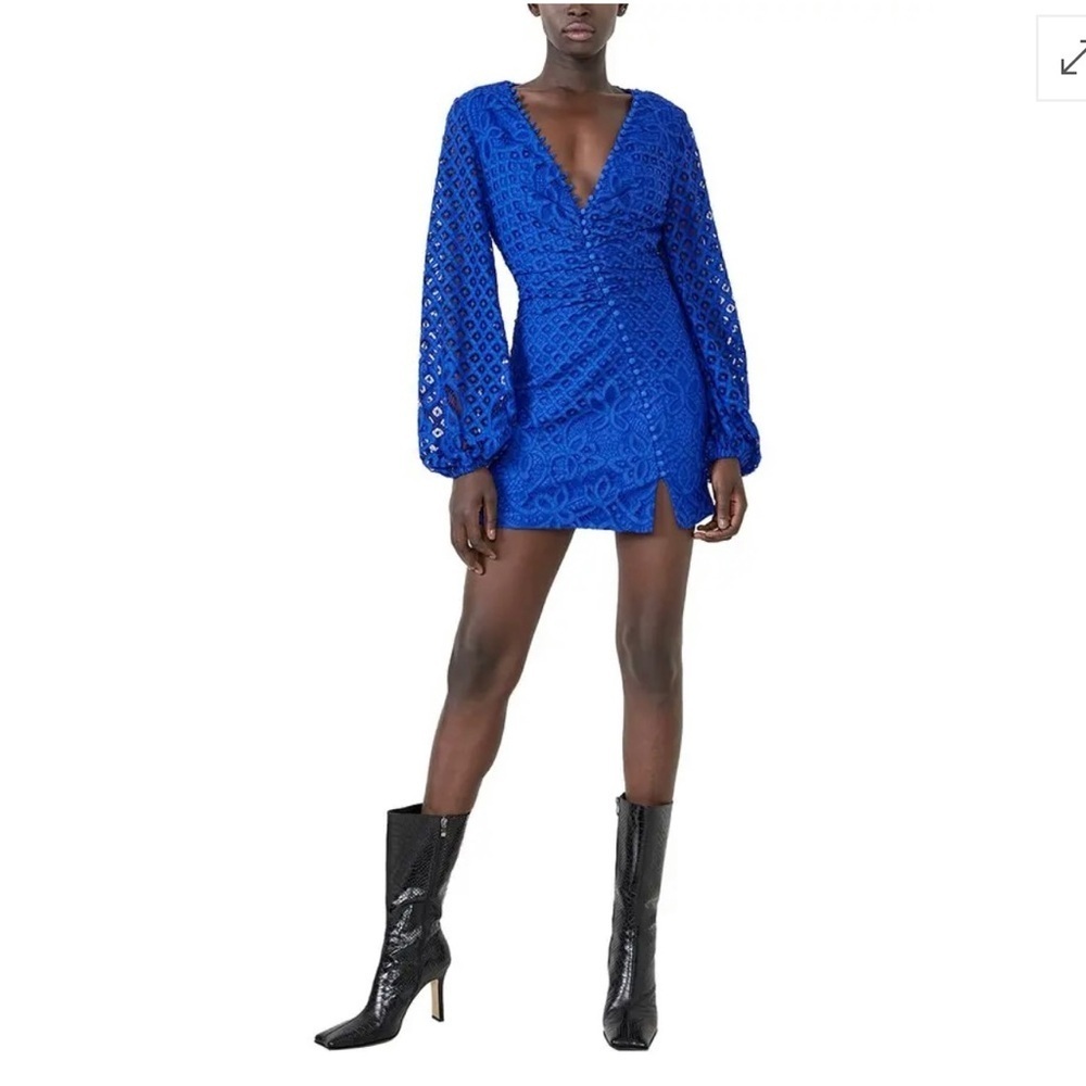 BARDOT ~ Fabulous Cobalt Blue Lily Lace Mini Dress ~ Size 10